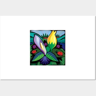 Blooming Flowers (Square Format) Posters and Art